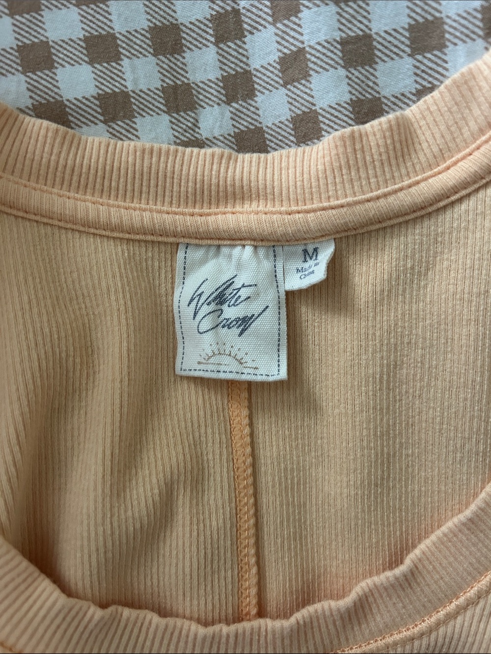 Howdy Ribbed Tank Top in Peach - Picture 2 of 2